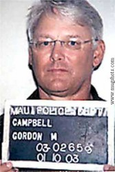 B.C. Premier Gordon Campbell is shown in these police booking handout photos from Maui police on Friday Jan. 10, 2003. Campbell is facing an impaired driving charge in Hawaii. (CP PHOTO/Maui Police-HO)