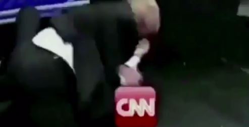 US President Tweets Video of Him Body Slamming CNN