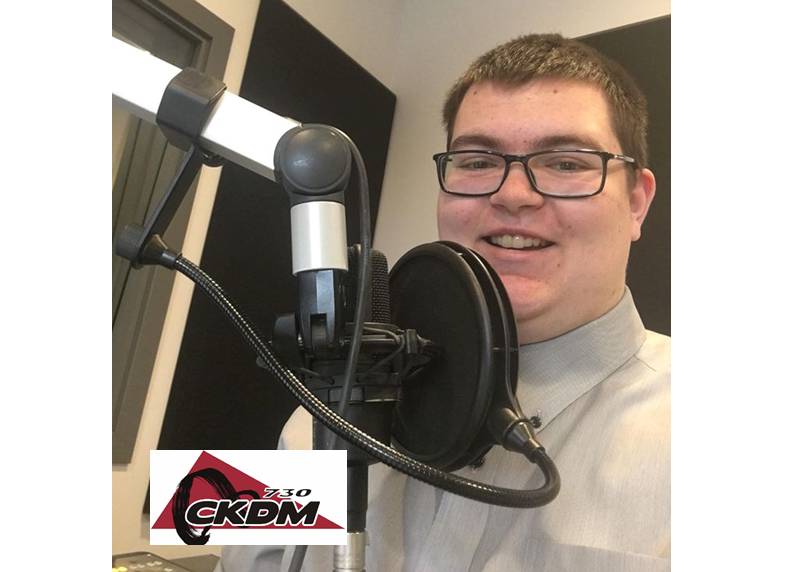 Western Academy Broadcasting College graduate Isaac Wihak covers news on 730 CKDM